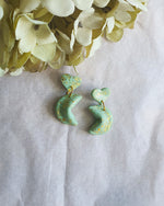 Mint Shimmer  Fortune Cookie Earring