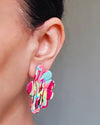 Half Flower Bright Arty Stud Earrings