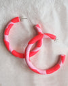 Heart Pink Hoop Earrings