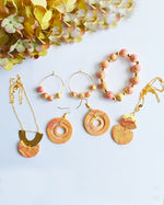 Peach and Gold Double Necklace