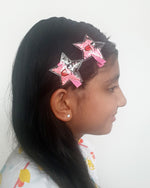 Smiley Star Pink Sparkle Hair Clip x2 - Roses & Rhinos
